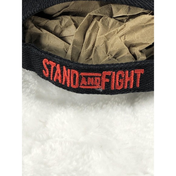 NRA Hat Cap Strap Back Black Red Embroidered Stand and Fight Mens American Flag - Picture 5 of 10